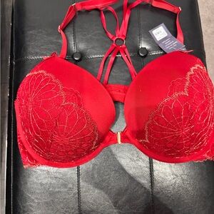 Cacique Red Lace Push-Up Bra